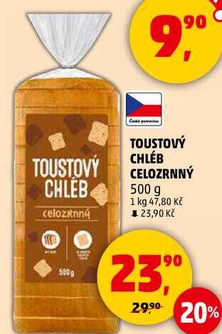TOUSTOVÝ CHLÉB CELOZRNNÝ, 500 g 