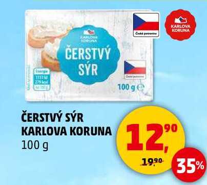 ČERSTVÝ SÝR KARLOVA KORUNA, 100 g 