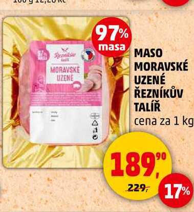 MASO MORAVSKÉ UZENÉ ŘEZNÍKŮV TALÍŘ, 1 kg