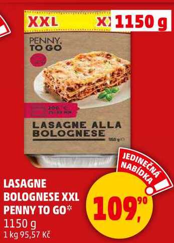 LASAGNE BOLOGNESE XXL PENNY TO GO, 1150 g 