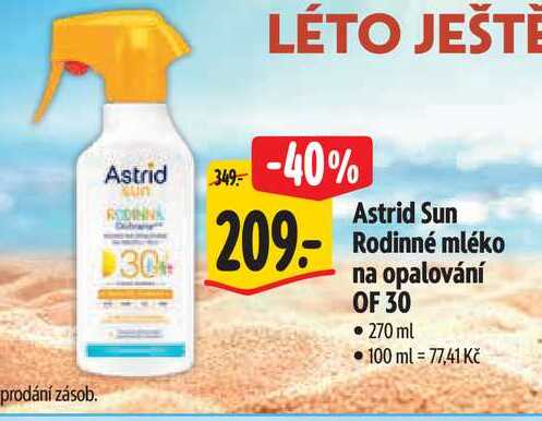   Astrid Sun  Rodinné mléko na opalování OF 30 270 ml  