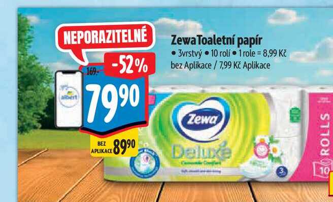   Zewa Toaletní papír 3vrstvý 10 rolí  