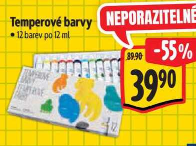Temperové barvy 12 barev 