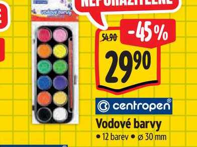  Vodové barvy 12 barev 30 mm 