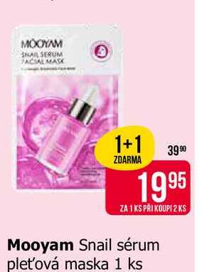 Mooyam Snail sérum pleťová maska 1 ks 