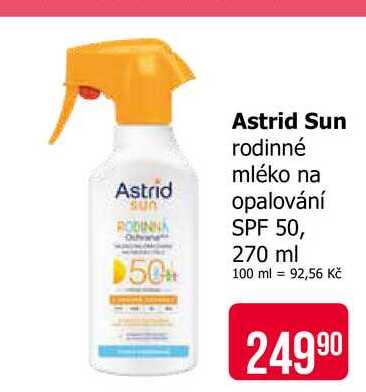 Astrid Sun rodinné mléko na opalování SPF 50, 270 ml 