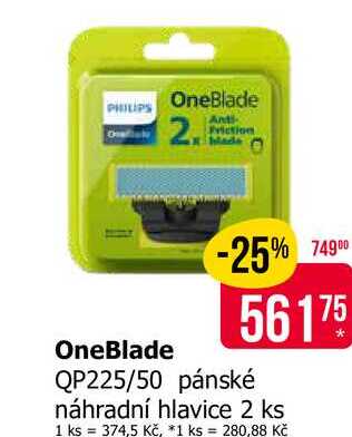 PHILIPS OneBlade pánské náhradní hlavice 2 ks 