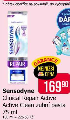 SensodyneClinical Repair Active Active Clean zubní pasta 75 ml 