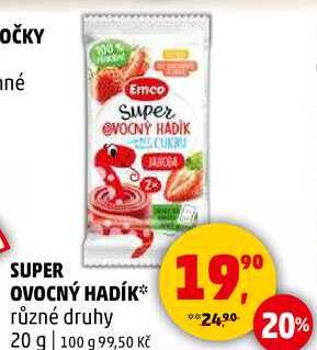 SUPER OVOCNÝ HADÍK různé druhy, 20 g