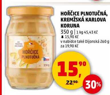 HOŘČICE PLNOTUČNÁ, KREMŽSKÁ KARLOVA KORUNA, 350 g 