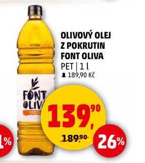 OLIVOVÝ OLEJ Z POKRUTIN FONT OLIVA PET, 1 l 