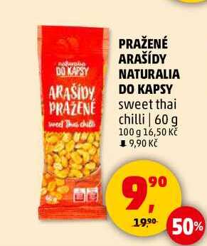 PRAŽENÉ ARAŠÍDY NATURALIA DO KAPSY Sweet thai chilli, 60 g 