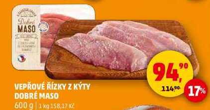 VEPŘOVÉ ŘÍZKY Z KÝTY DOBRÉ MASO, 600 g 