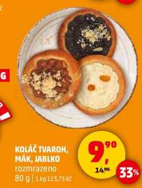 KOLÁČ TVAROH, MÁK, JABLKO, 80 g