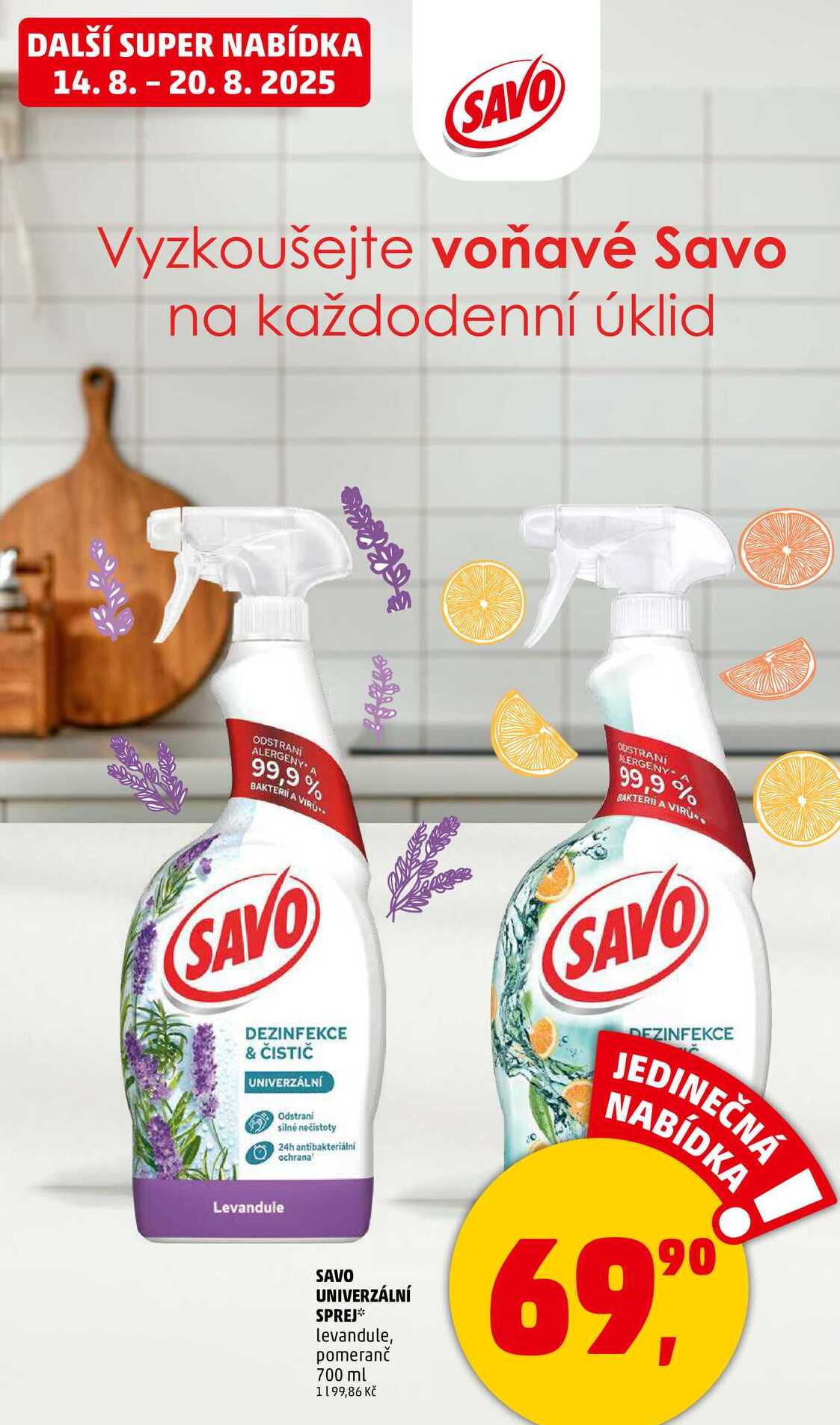 SAVO UNIVERZÁLNÍ SPREJ levandule, 700 ml