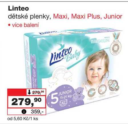 Linteo dětské plenky, Maxi, Maxi Plus, Junior více balení 