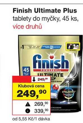 Finish Ultimate Plus tablety do myčky, 45 ks