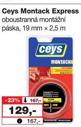 Ceys Montack Express oboustranná montážní páska, 19 mm x 2,5 m 