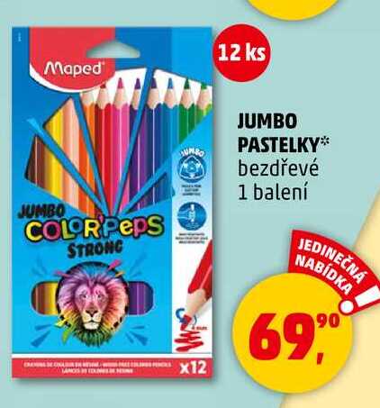 JUMBO PASTELKY bezdřevé, 1 balení 