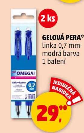 GELOVÁ PERA linka 0,7 mm modrá barva, 1 balení  