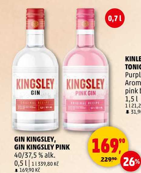 GIN KINGSLEY PINK 40/37,5 % alk., 0,5 l