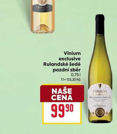 Vinium exclusive Rulandské šedé pozdní sběr 0,75l