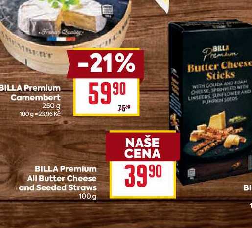 BILLA Premium All Butter Cheese and Seeded Straws 100g