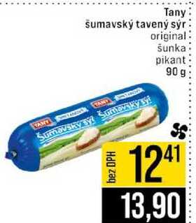 Tany šumavský tavený sýr original Šunka pikant 90 g