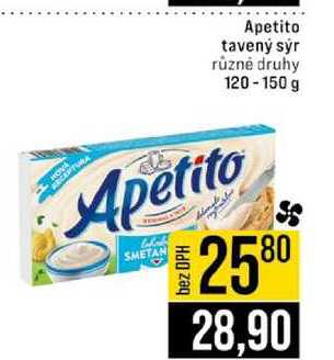 Apetito tavený sýr různé druhy 120-150 g 