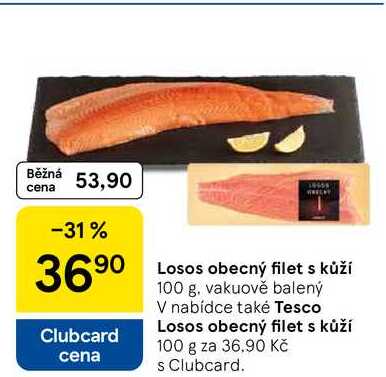 Losos obecný filet s kůží, 100 g 