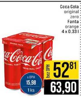 Coca Cola original zero Fanta orange 4x0.33l