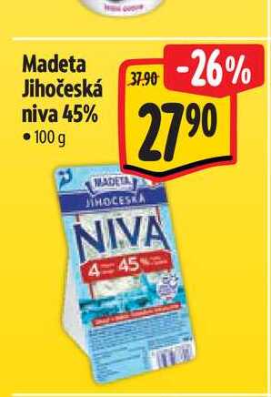 Madeta Jihočeská niva 45% 100 g 