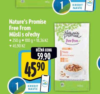  Nature's Promise Free From Müsli s ořechy 250 g 