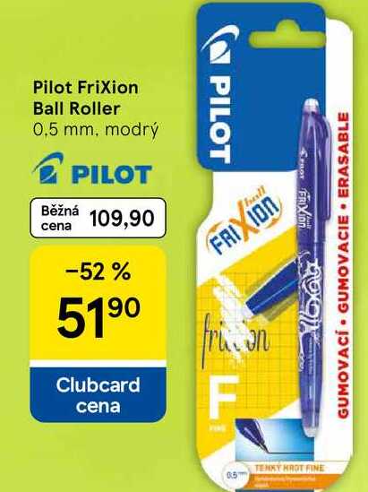 Pilot Frixion Ball Roller, 0.5 mm, modrý  