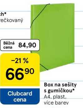 Box na sešity s gumičkou, A4. plast. více barev 