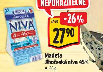   Madeta Jihočeská niva 45%  100 g 