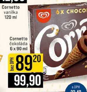 Cornetto čokoláda 6 x 90 ml
