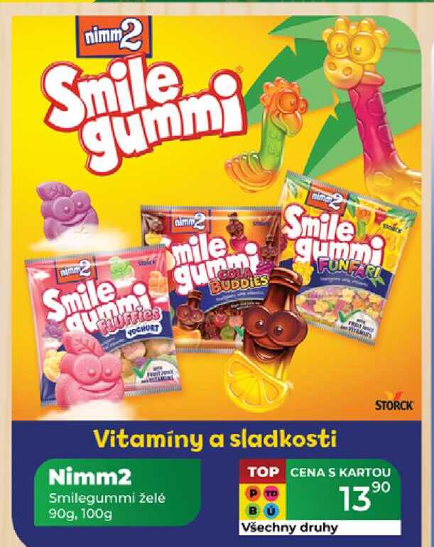 Nimm2 Smilegummi želé 90g,100g 