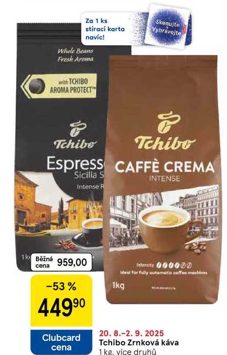 Tchibo Zrnková káva, 1 kg, více druhů 