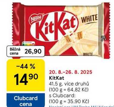 KitKat, 41.5 g, více druhů
