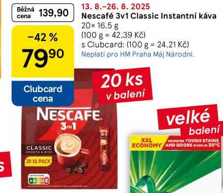 Nescafé 3v1 Classic Instantní káva, 20x 16.5 g 