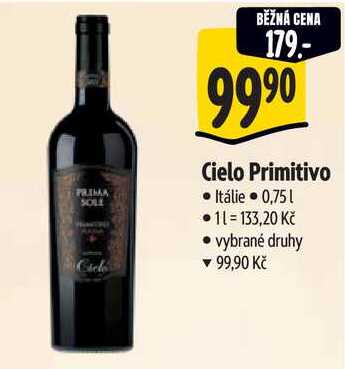 Cielo Primitivo, 0,75 l