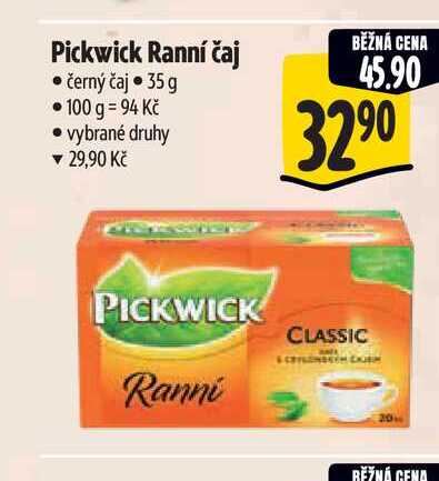 Pickwick Ranní Černý čaj, vybrané druhy 35 g