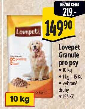 Lovepet Granule pro psy, 10 kg
