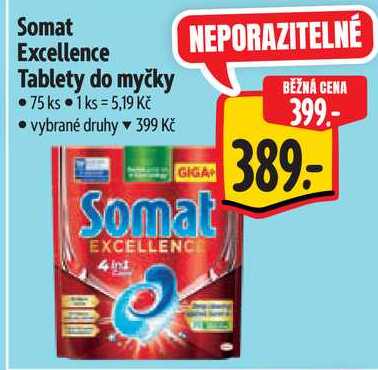 Somat Excellence Tablety do myčky, 75 ks  