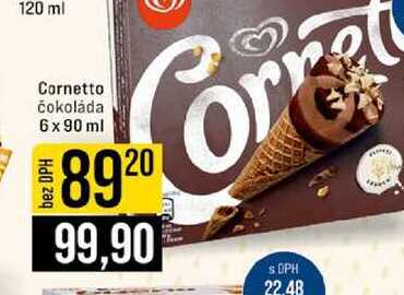 Cornetto čokoláda 6 x 90 ml