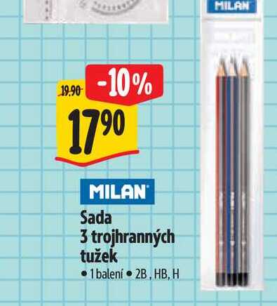   Sada 3 trojhranných tužek  1 balení 