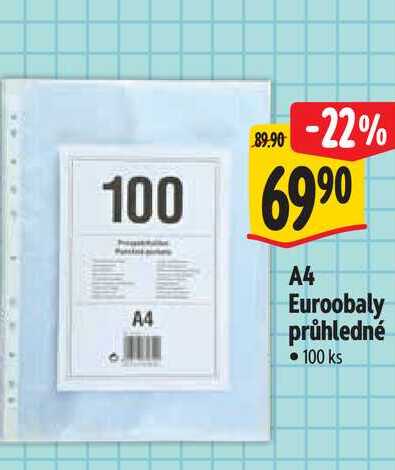   A4 Euroobaly průhledné   100 ks 