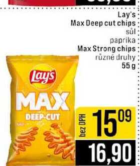 Lay's Max Deep cut chips sül paprika Max Strong chips různé druhy 55g 
