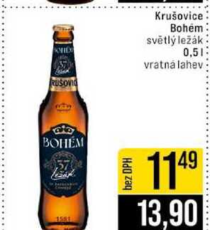 Krušovice Bohém světlý ležák 0,5l